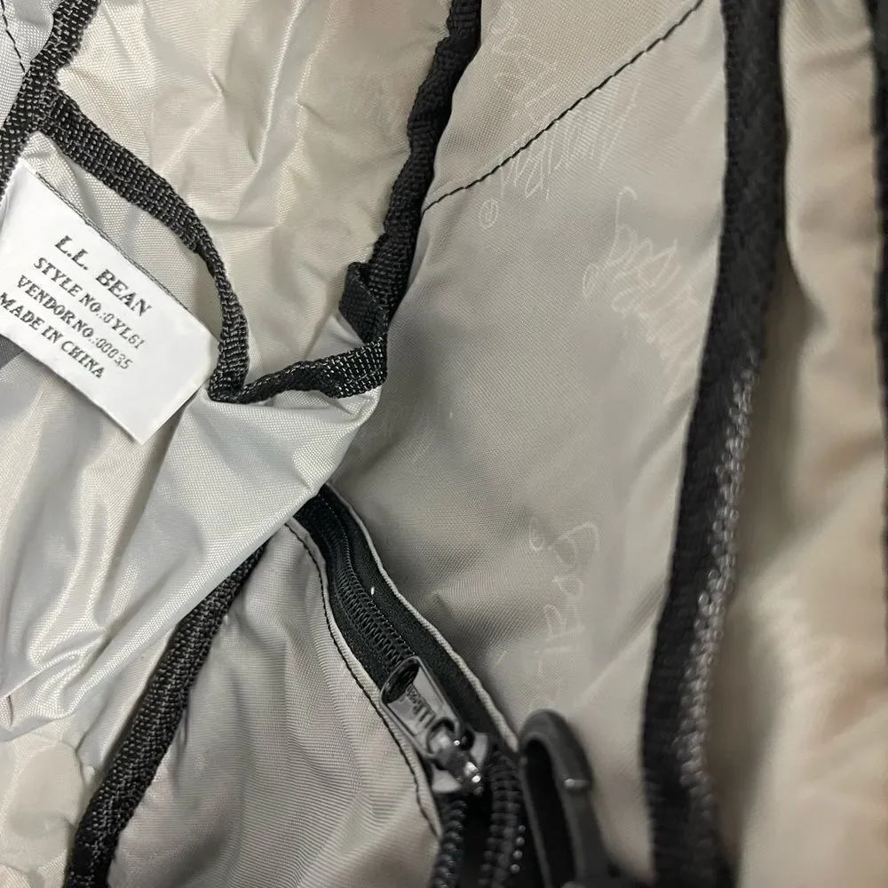 Black LL Bean AmeriBag Healthy. Back sling back black quilted